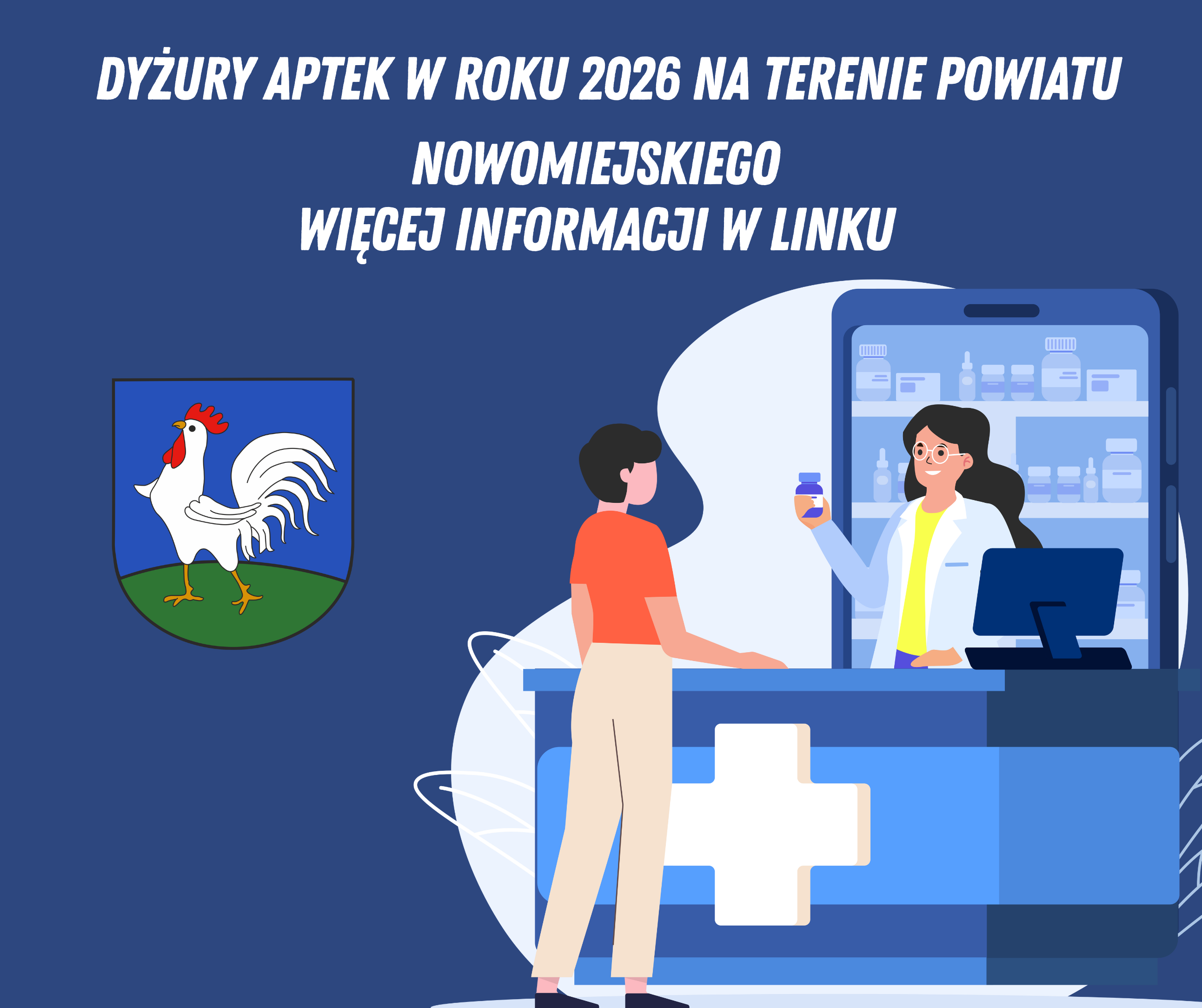 Ilustracja do informacji: Informacja o wyznaczeniu aptek ogólnodostępnych do pełnienia dyżurów w porze nocnej i dyżurów w dni wolne od pracy w roku 2026
